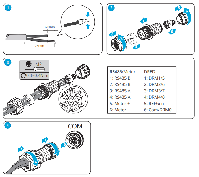 RS485 Connecting the Communication Cable