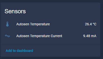 Autosense Water Temperature entities