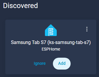 Kiosk Satellite - discovered ESPHome device