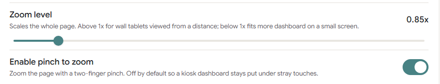 Kiosk Satellite - web browsing zoom settings